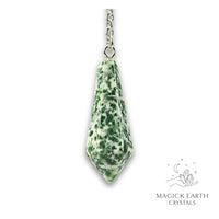 Jade Crystal Bullet Pendulum Vertical View for Abundant Harmony