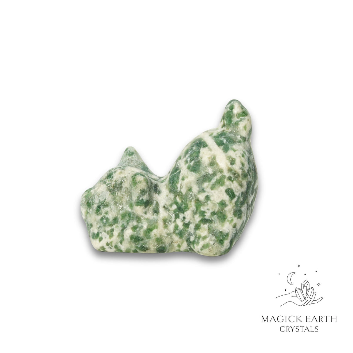 Natural Jade crystal crouching cat figurine view a