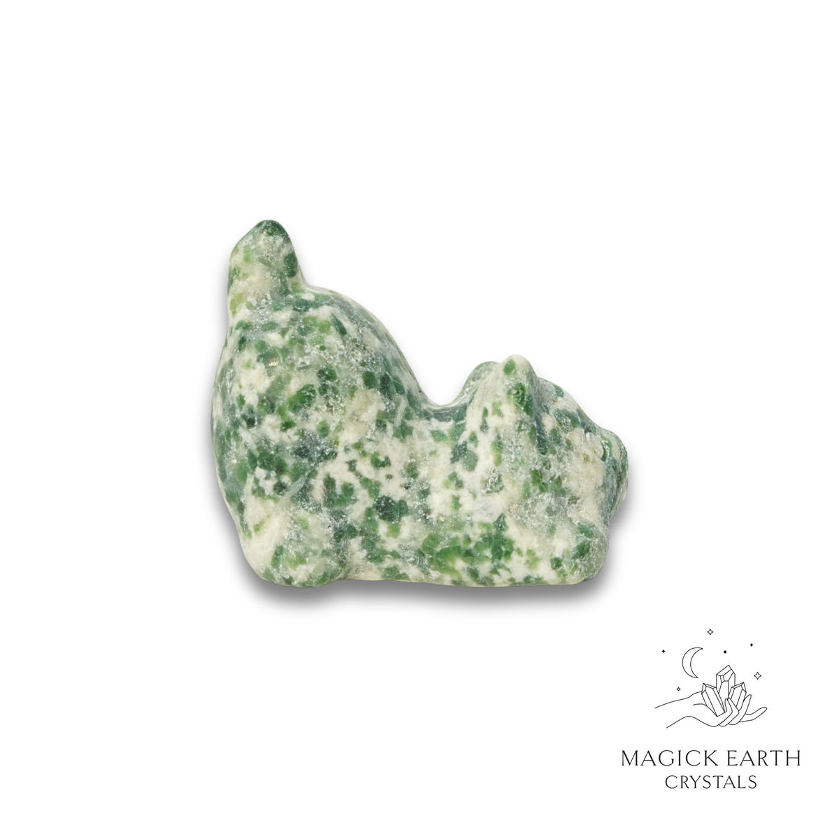 Natural Jade crystal crouching cat figurine view b