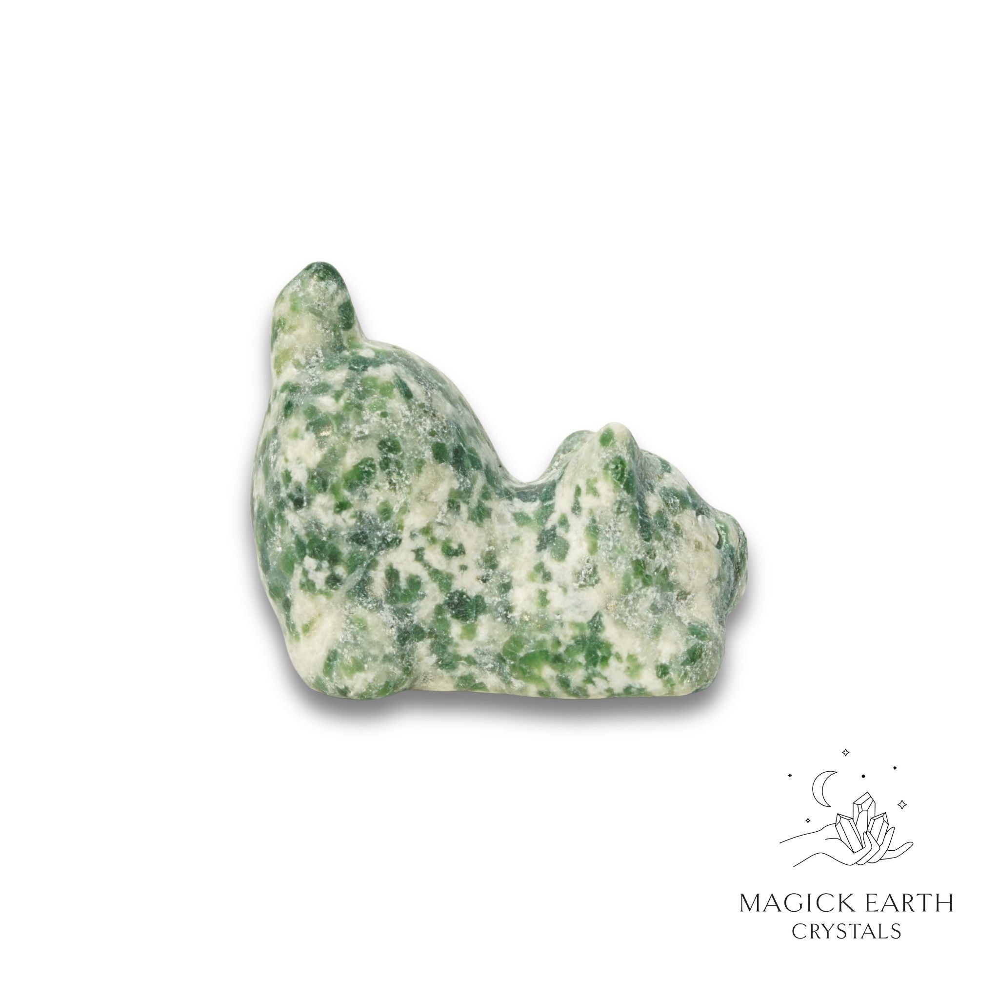 Natural Jade crystal crouching cat figurine view b