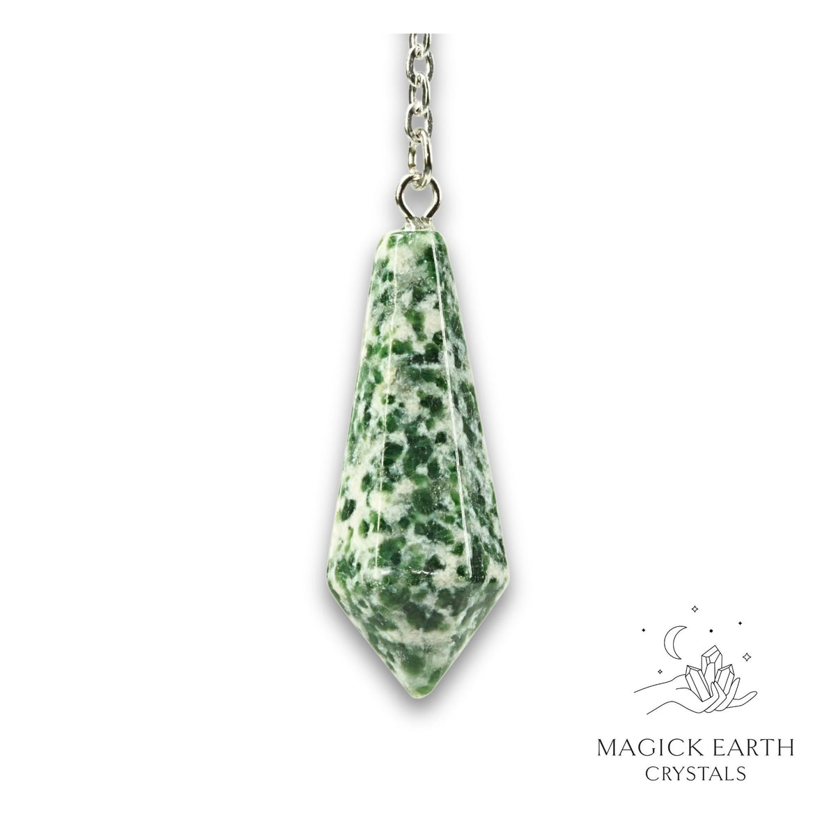 Natural Jade crystal bullet pendulum view b