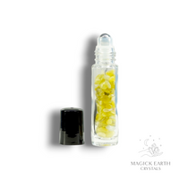 Natural Jade crystal chip roller bottle view b
