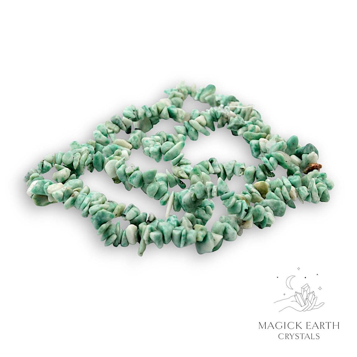 Natural Jade drilled crystal chip strand