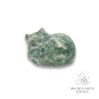 Natural Jade sleeping cat figurine view c