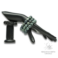 Natural Kambaba Jasper 12mm matte bead crystal bracelets view a