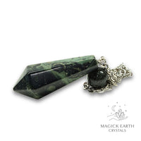 Natural Kambaba Jasper crystal bullet pendulum view a