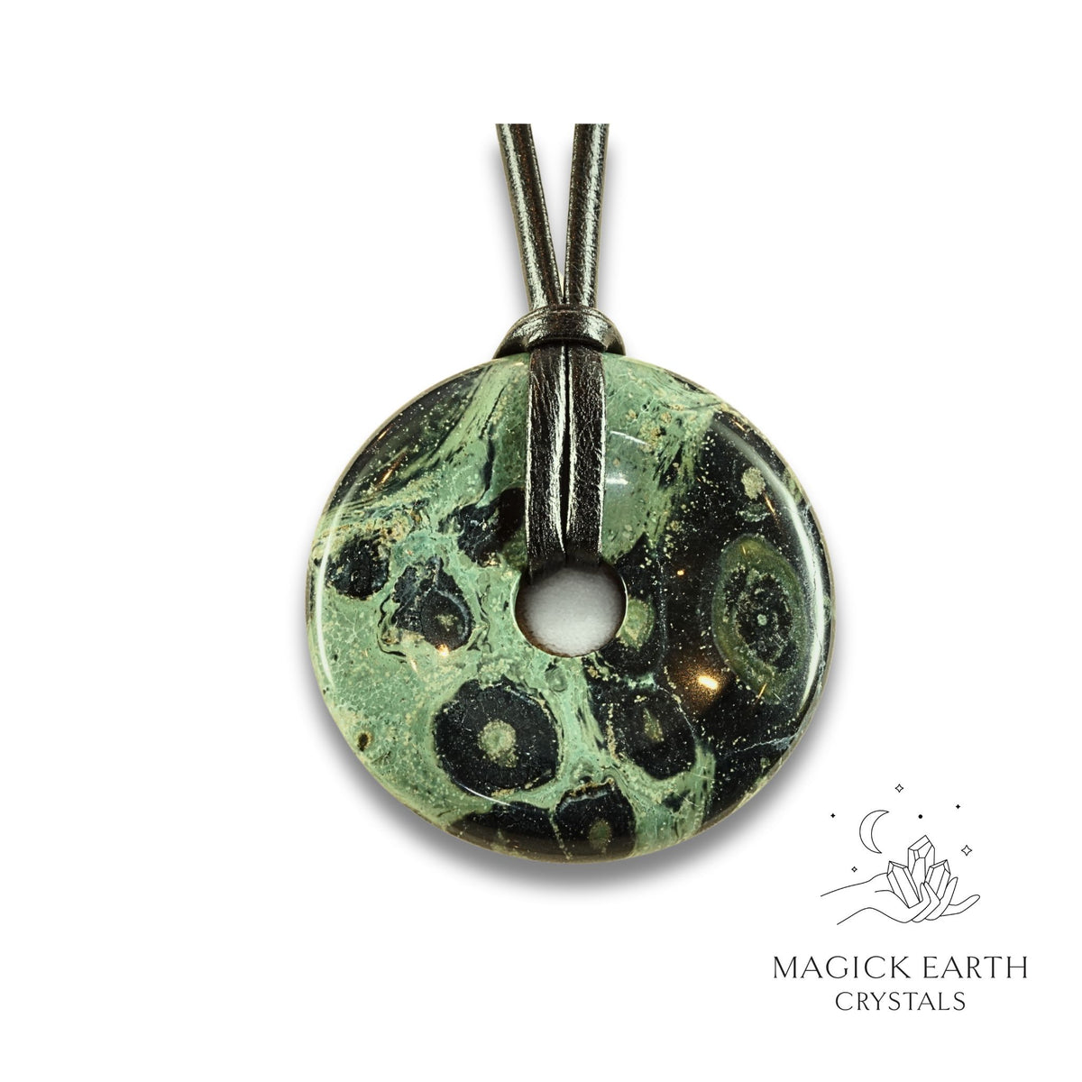 Natural Kambaba Jasper crystal donut view a