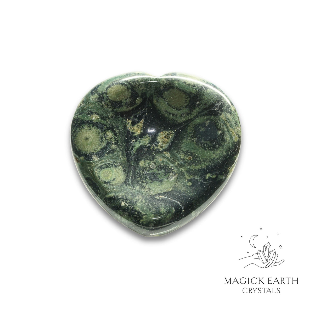 Natural Kambaba Jasper heart thumb stone view a