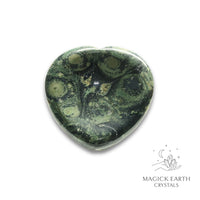 Natural Kambaba Jasper heart thumb stone view a