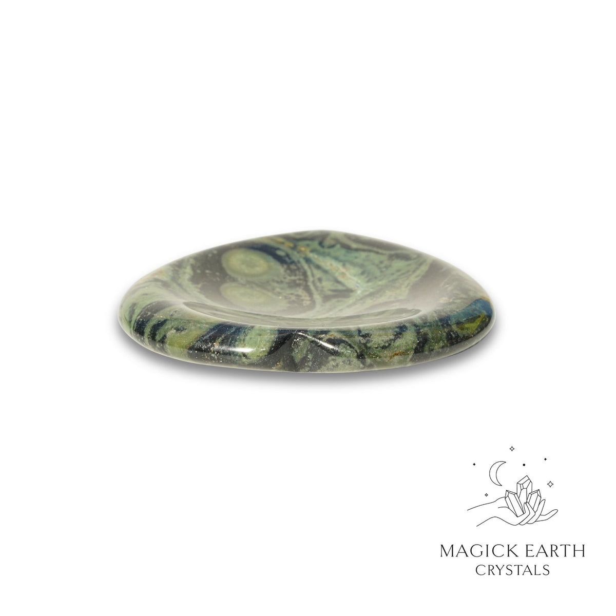 Natural Kambaba Jasper heart thumb stone view c