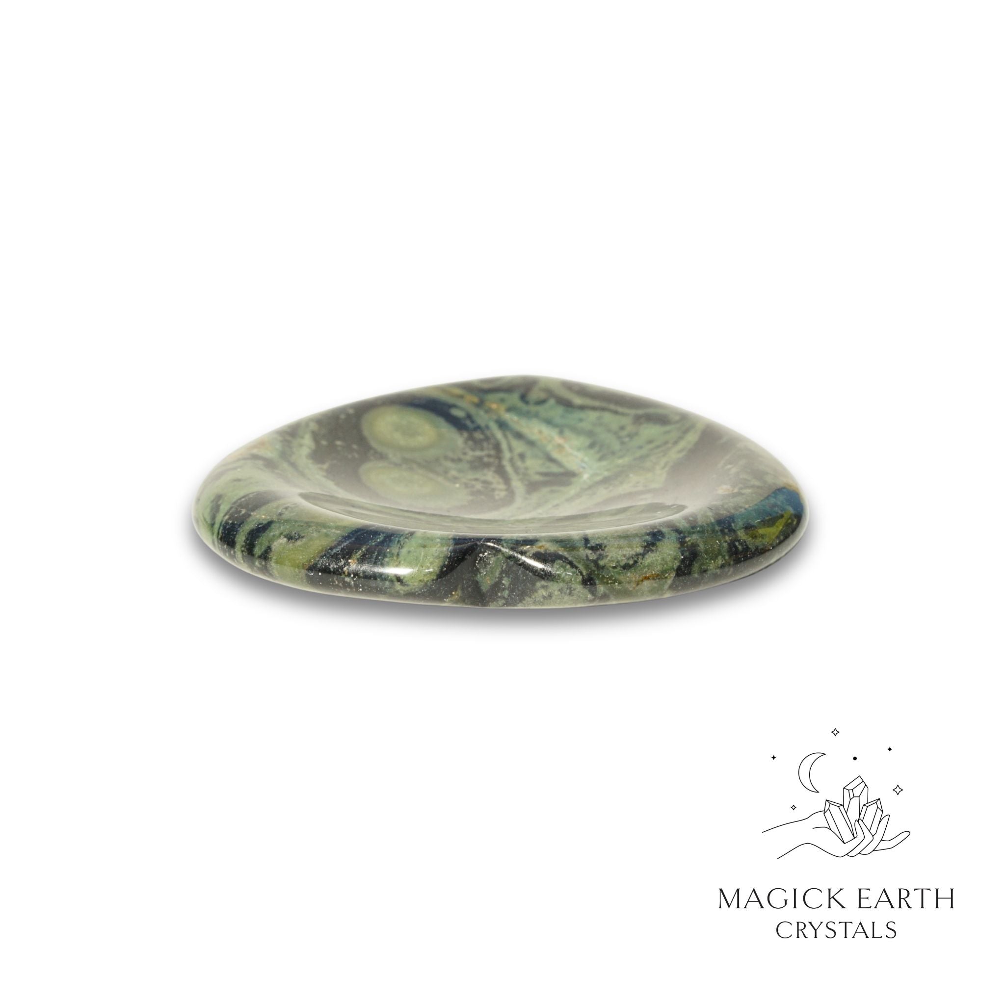 Natural Kambaba Jasper heart thumb stone view c