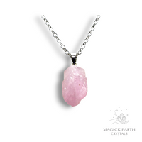Natural Kunzite crystal nugget pendant view a