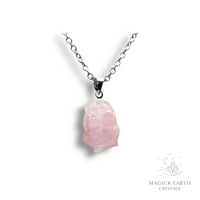 Natural Kunzite crystal nugget pendant view b