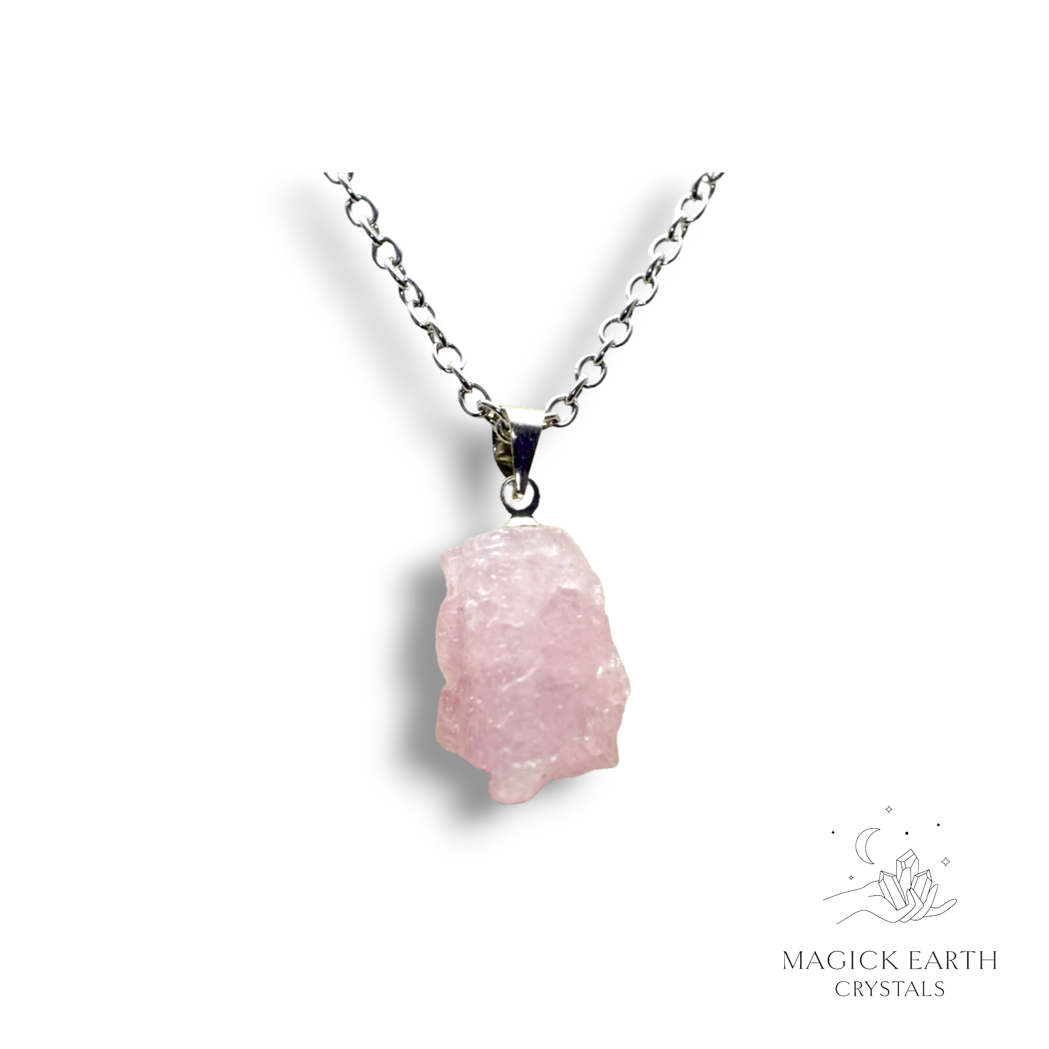 Natural Kunzite crystal nugget pendant view b