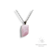 Natural Kunzite crystal nugget pendant view d