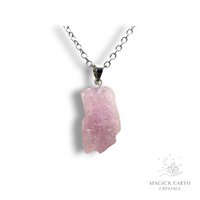 Natural Kunzite crystal nugget pendant view e