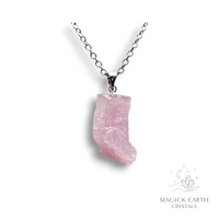 Natural Kunzite crystal nugget pendant view g