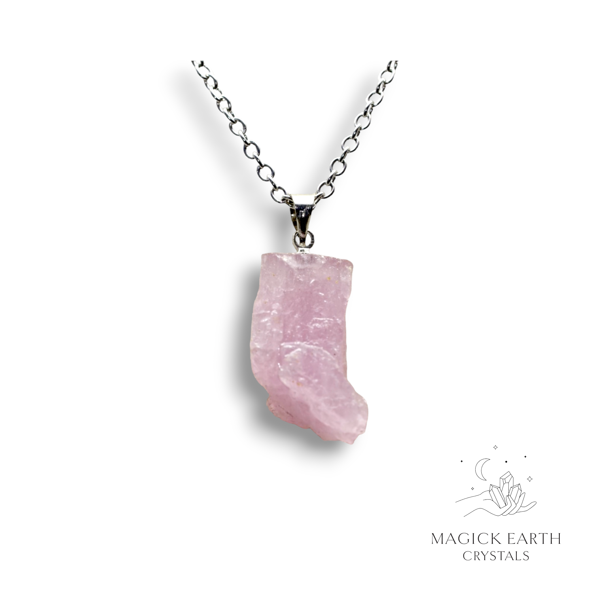 Natural Kunzite crystal nugget pendant view g