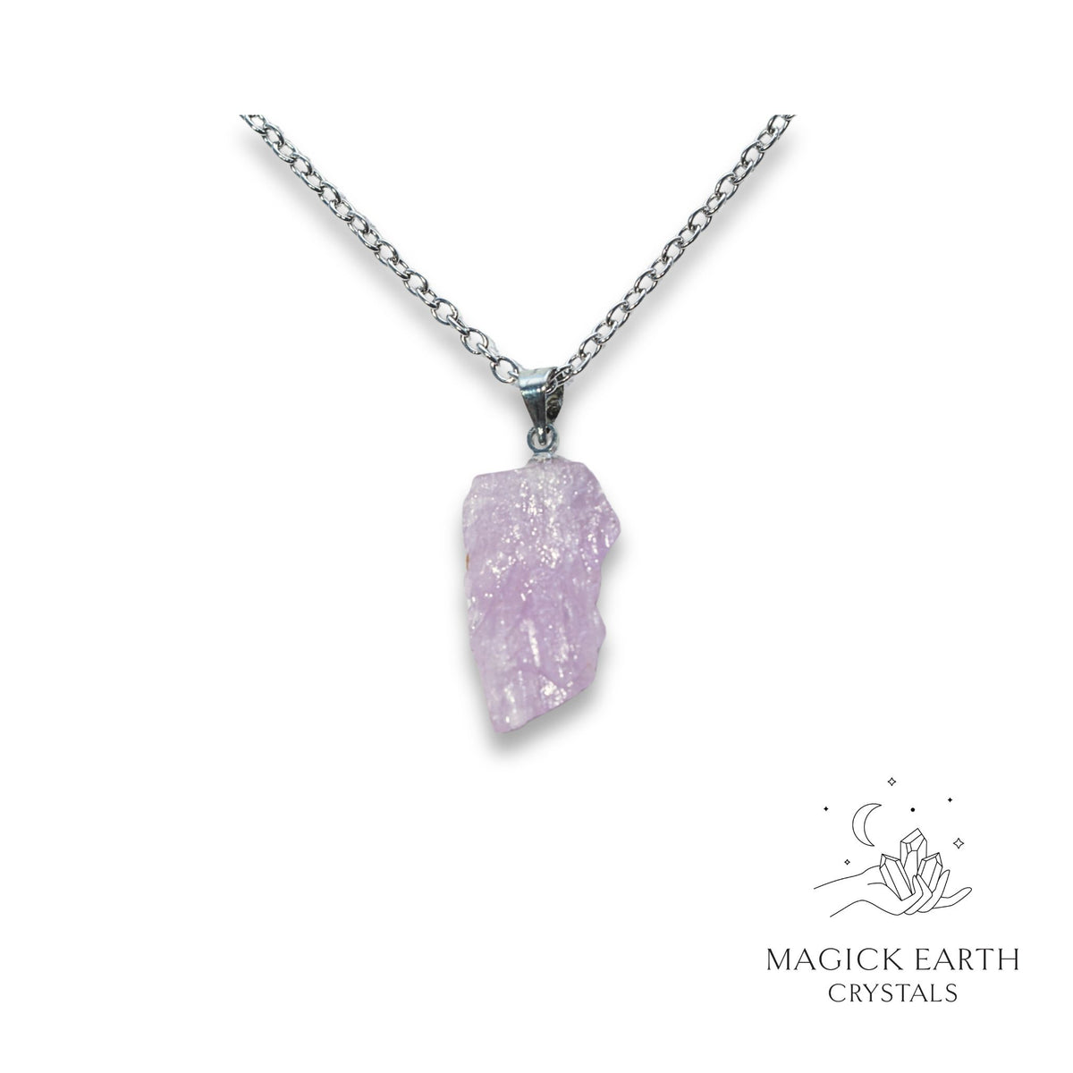 Natural Kunzite crystal nugget pendant