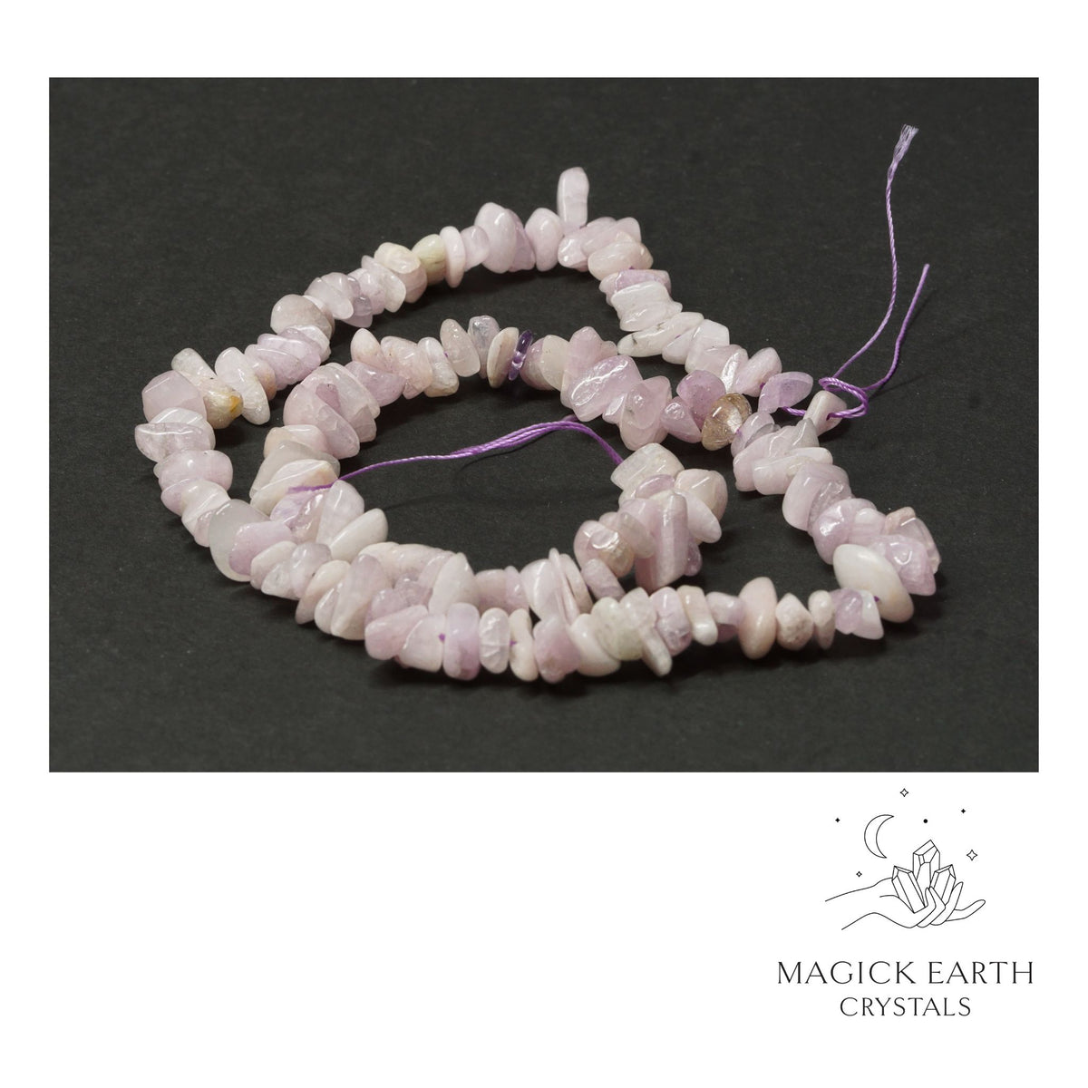 Natural Kunzite medium drilled crystal chips
