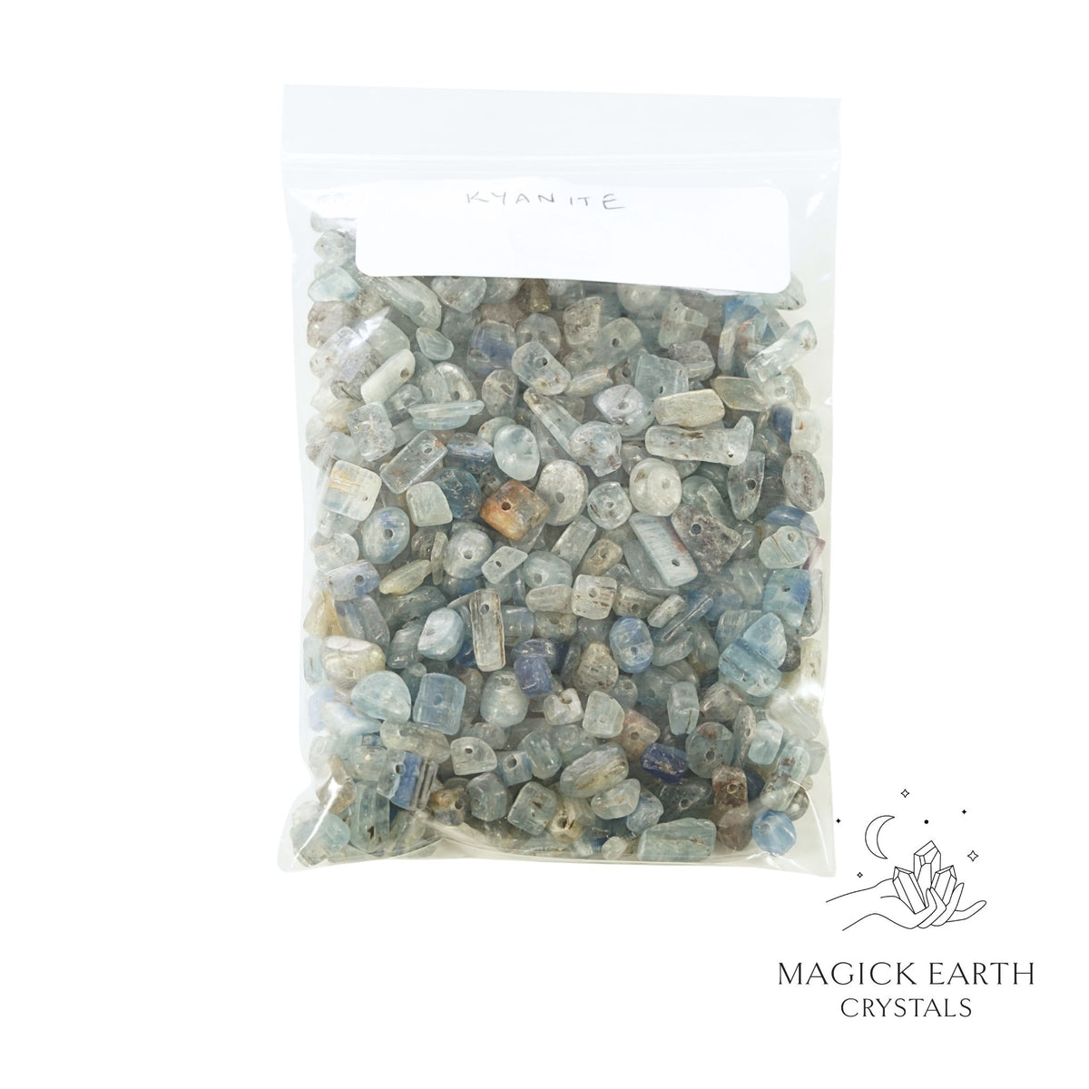 Natural Kyanite drilled crystal chips bag