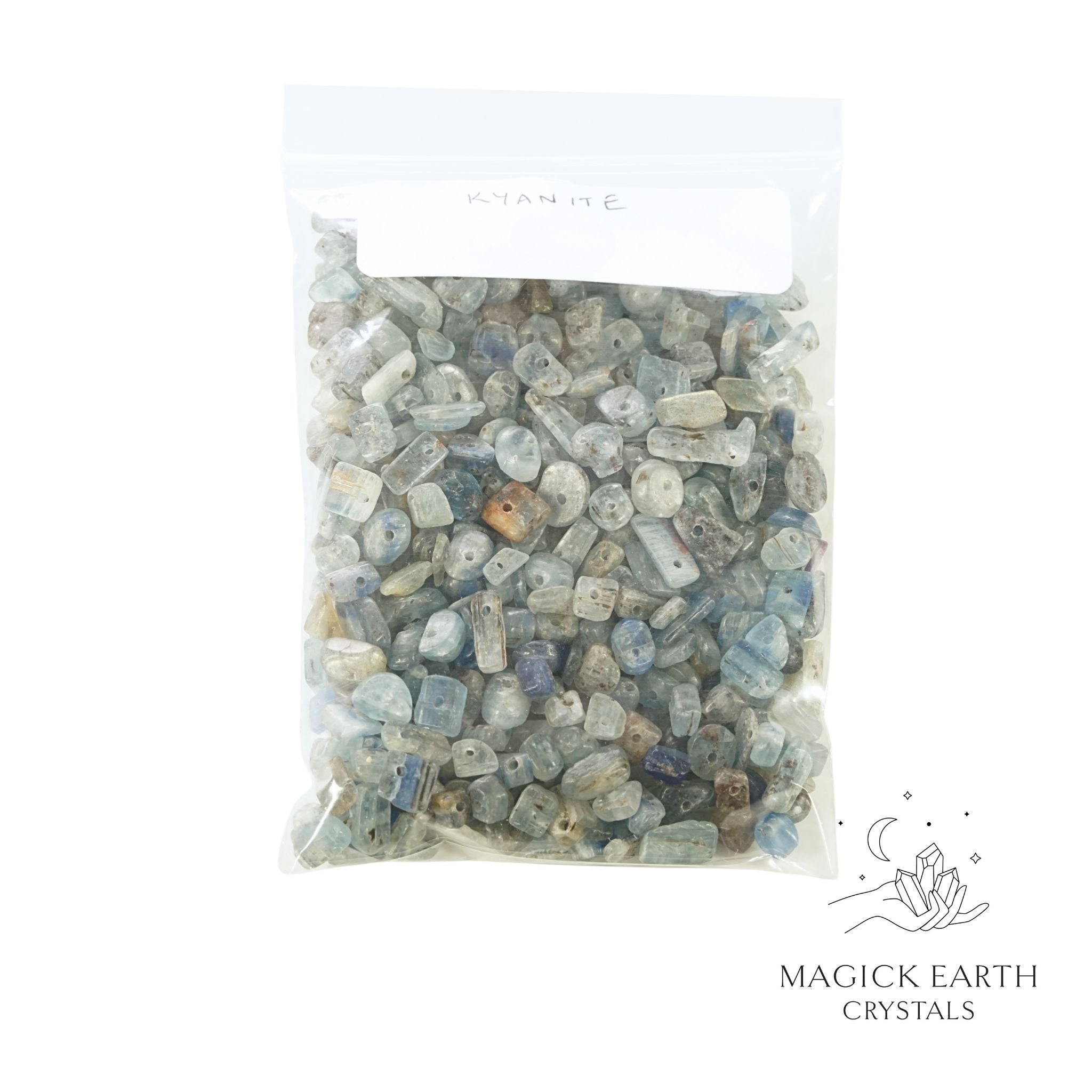 Natural Kyanite drilled crystal chips bag