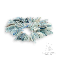 Natural Kyanite drilled crystal nugget strand view a