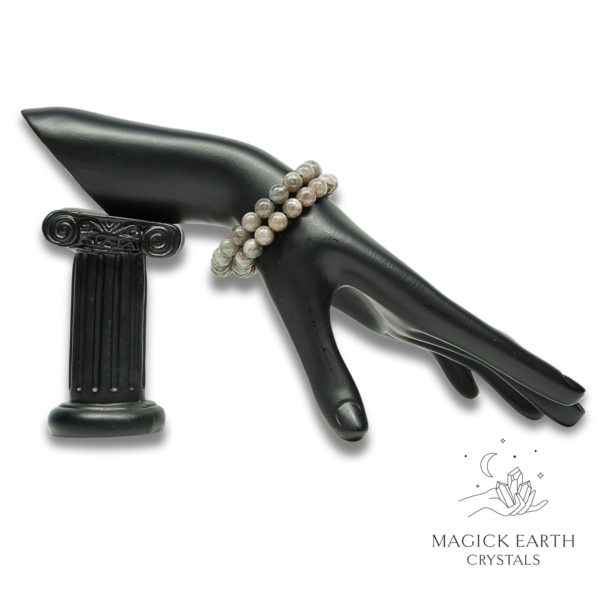 Natural Labradorite 8mm round bead crystal bracelets view a
