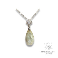  Natural Labradorite crystal faceted pendant view b