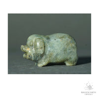 Natural Labradorite crystal pig figurine view b
