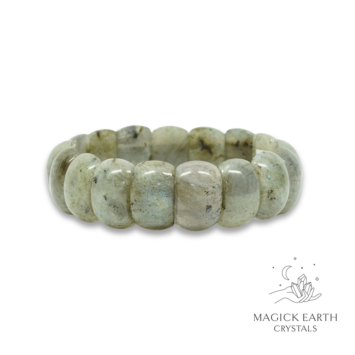 Natural Labradorite crystal statement bracelet view b