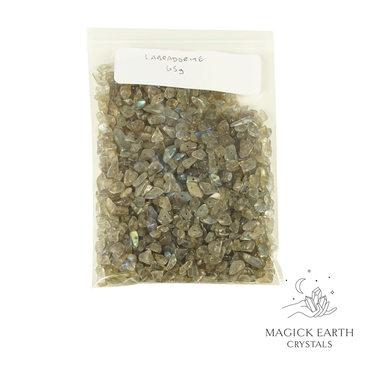 Natural Labradorite drilled crystal chips view b