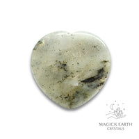 Natural Labradorite heart thumb stone view b