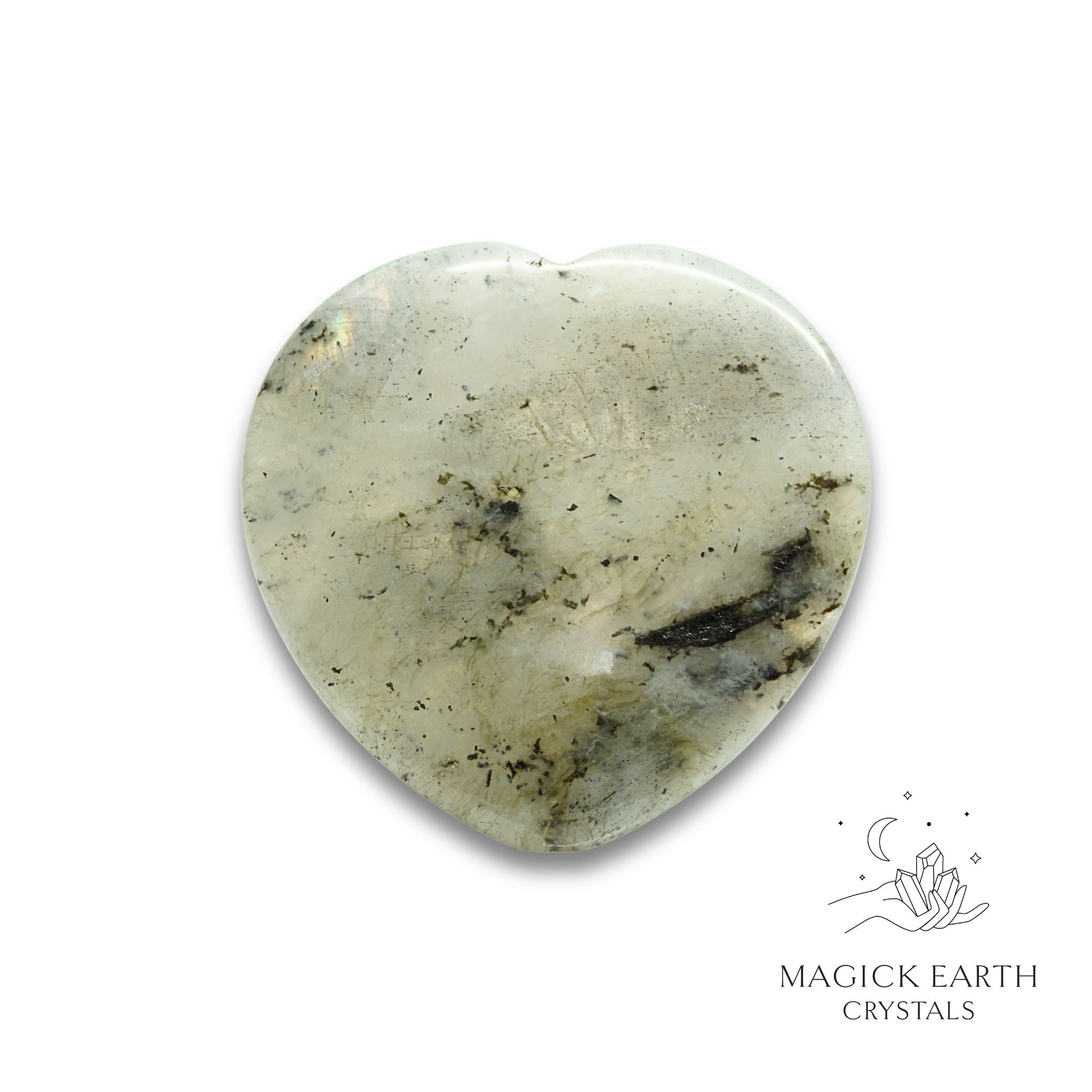 Natural Labradorite heart thumb stone view b
