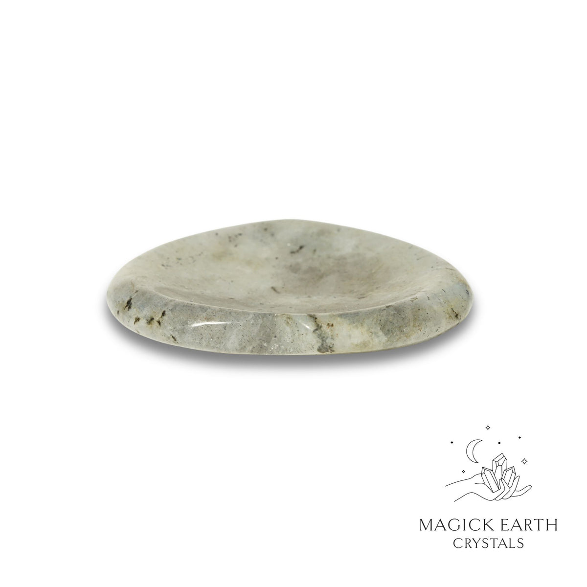 Natural Labradorite heart thumb stone view c