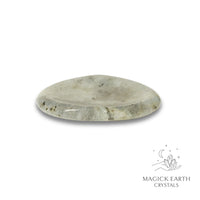 Natural Labradorite heart thumb stone view c