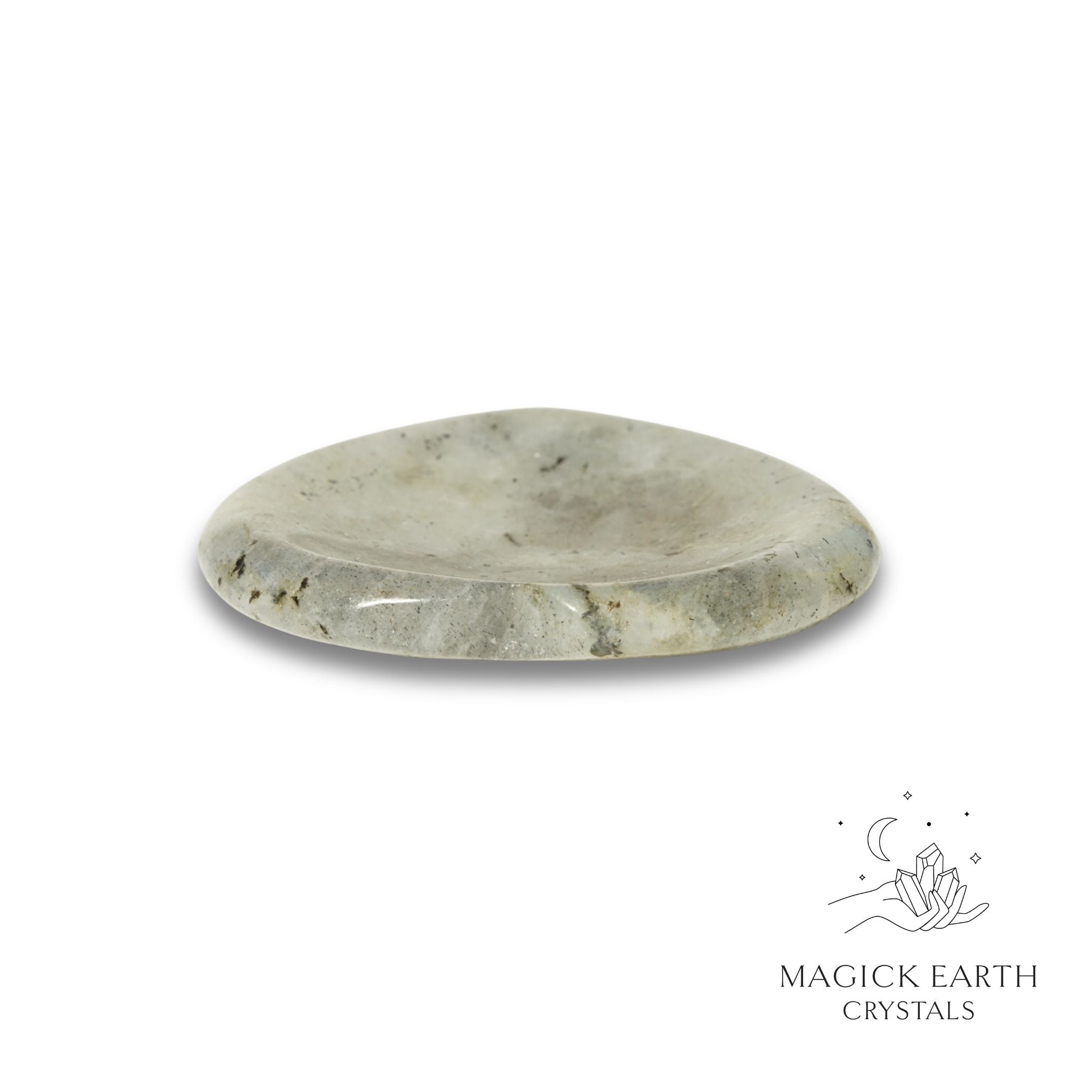 Natural Labradorite heart thumb stone view c