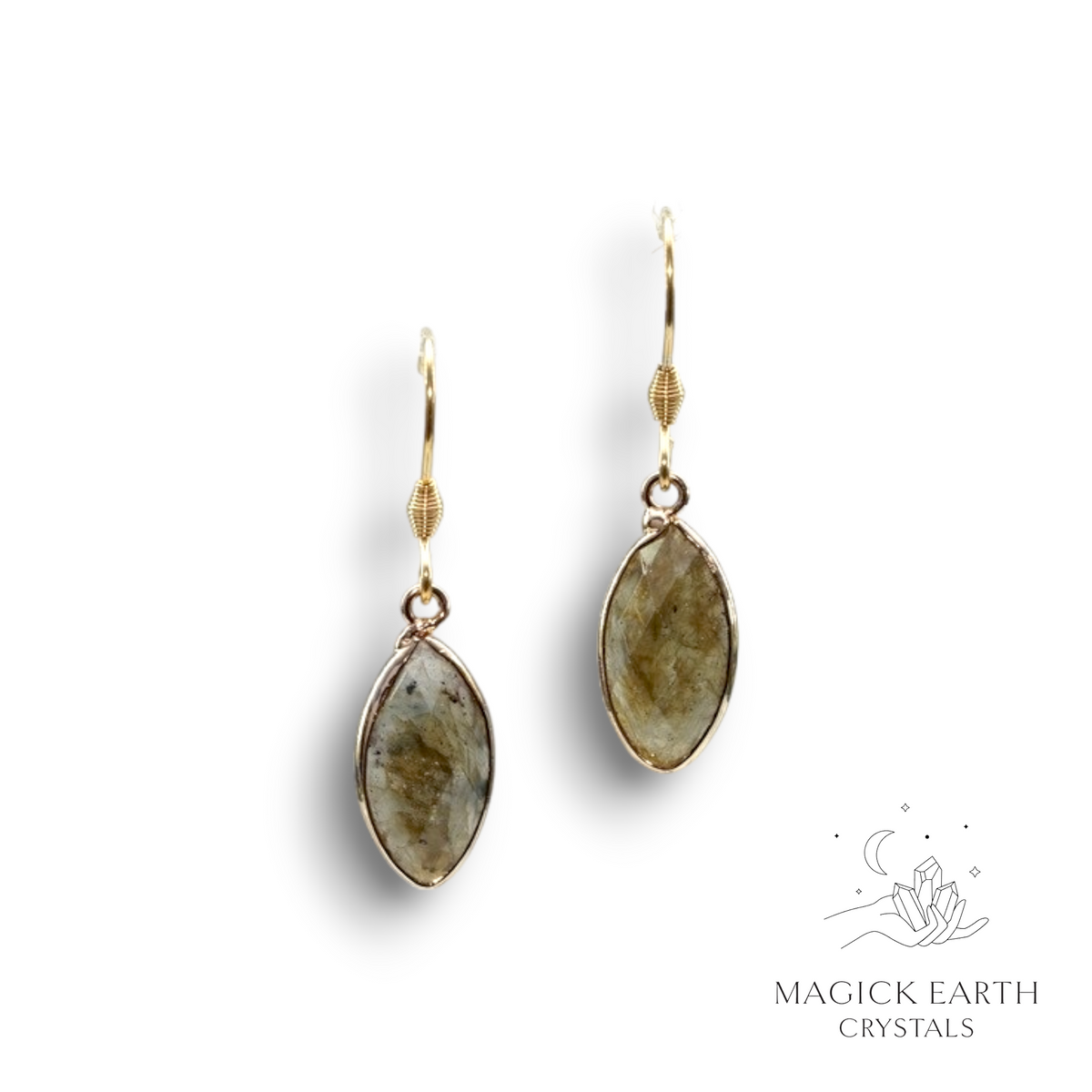 Labradorite Marquise Earrings For Magickal Protection