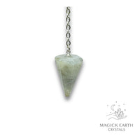 Natural Labradorite crystal small cone pendulum view b