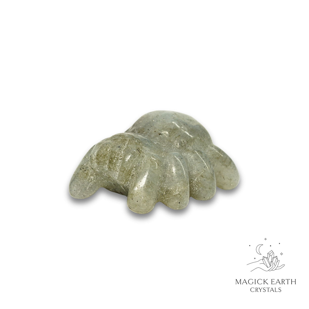Natural Labradorite crystal spider figurine view a