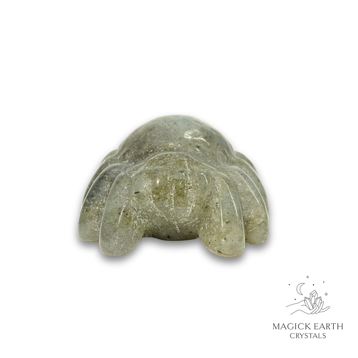 Natural Labradorite crystal spider figurine view b