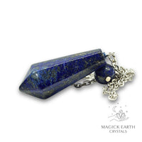 Natural Lapis Lazuli crystal bullet pendulum view a