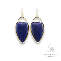 Lapis Lazuli Charmed Heart Earrings for Inner Vision