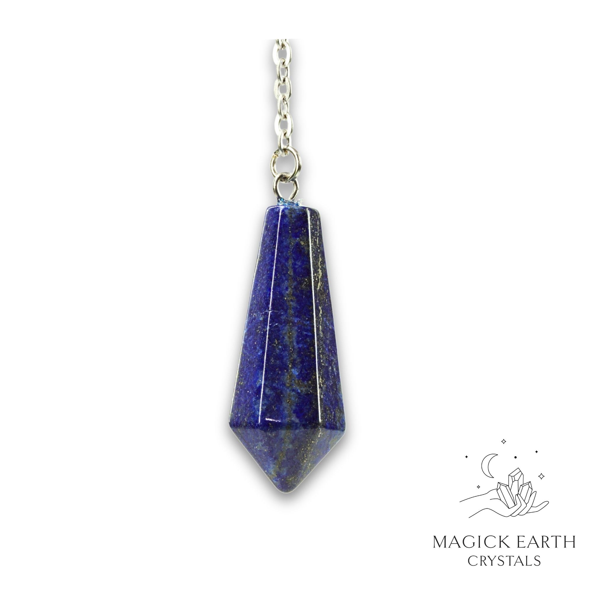 Natural Lapis Lazuli crystal bullet pendulum view b
