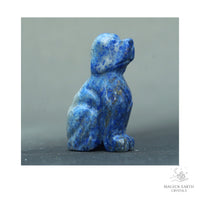 Natural Lapis Lazuli crystal dog figurine 50mm view a