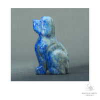 Natural Lapis Lazuli crystal dog figurine 50mm view b