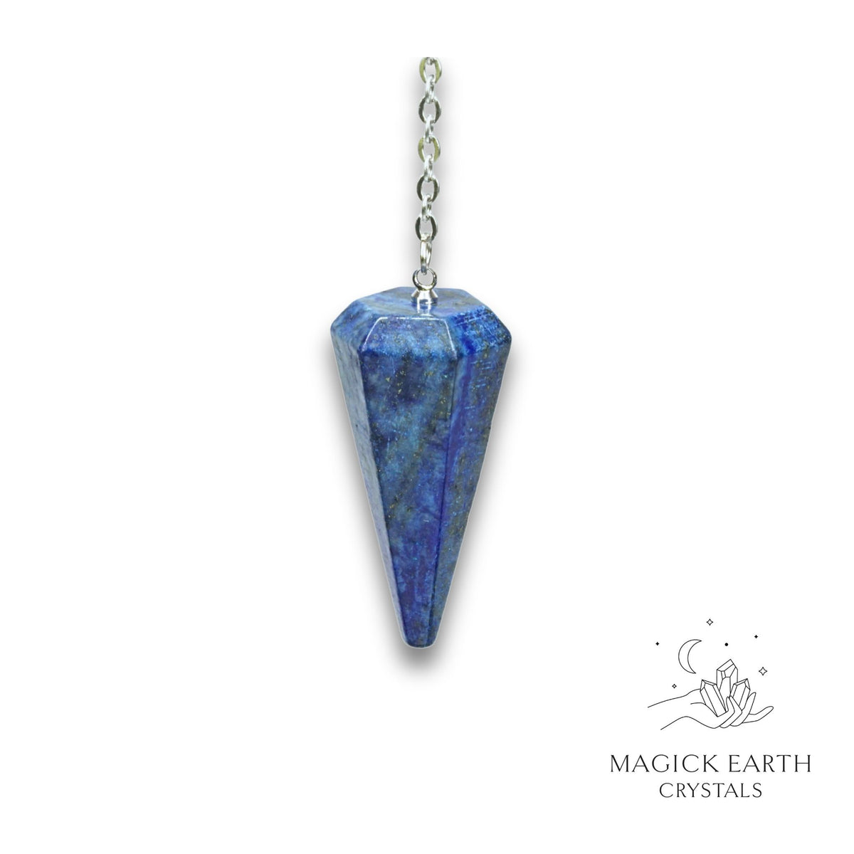 Natural Lapis Lazuli crystal large cone pendulum view b