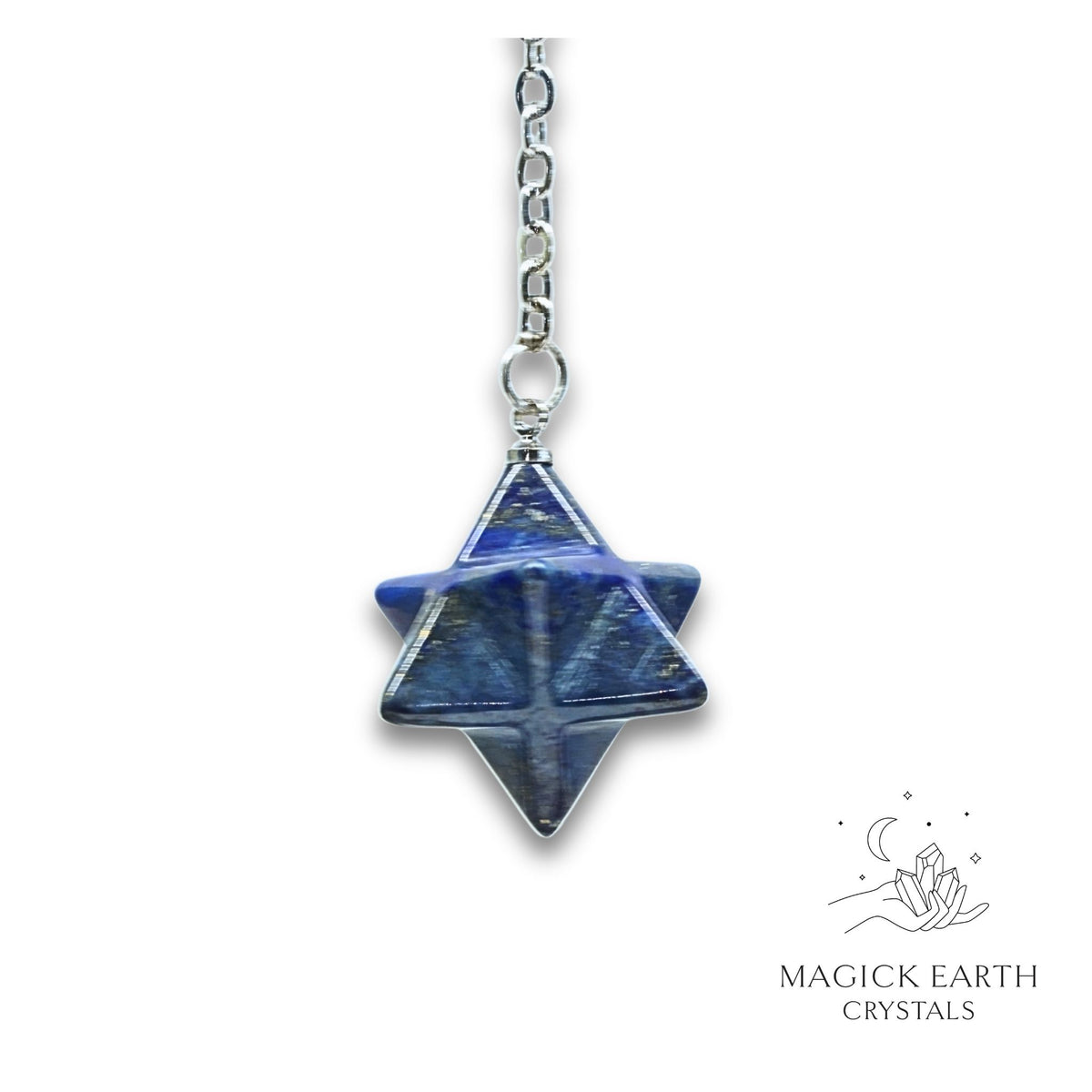 Natural Lapis Lazuli merkaba crystal pendulum view b