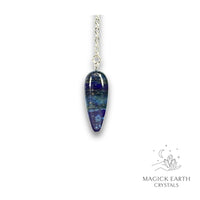 Natural Lapis Lazuli teardrop crystal pendulum view b