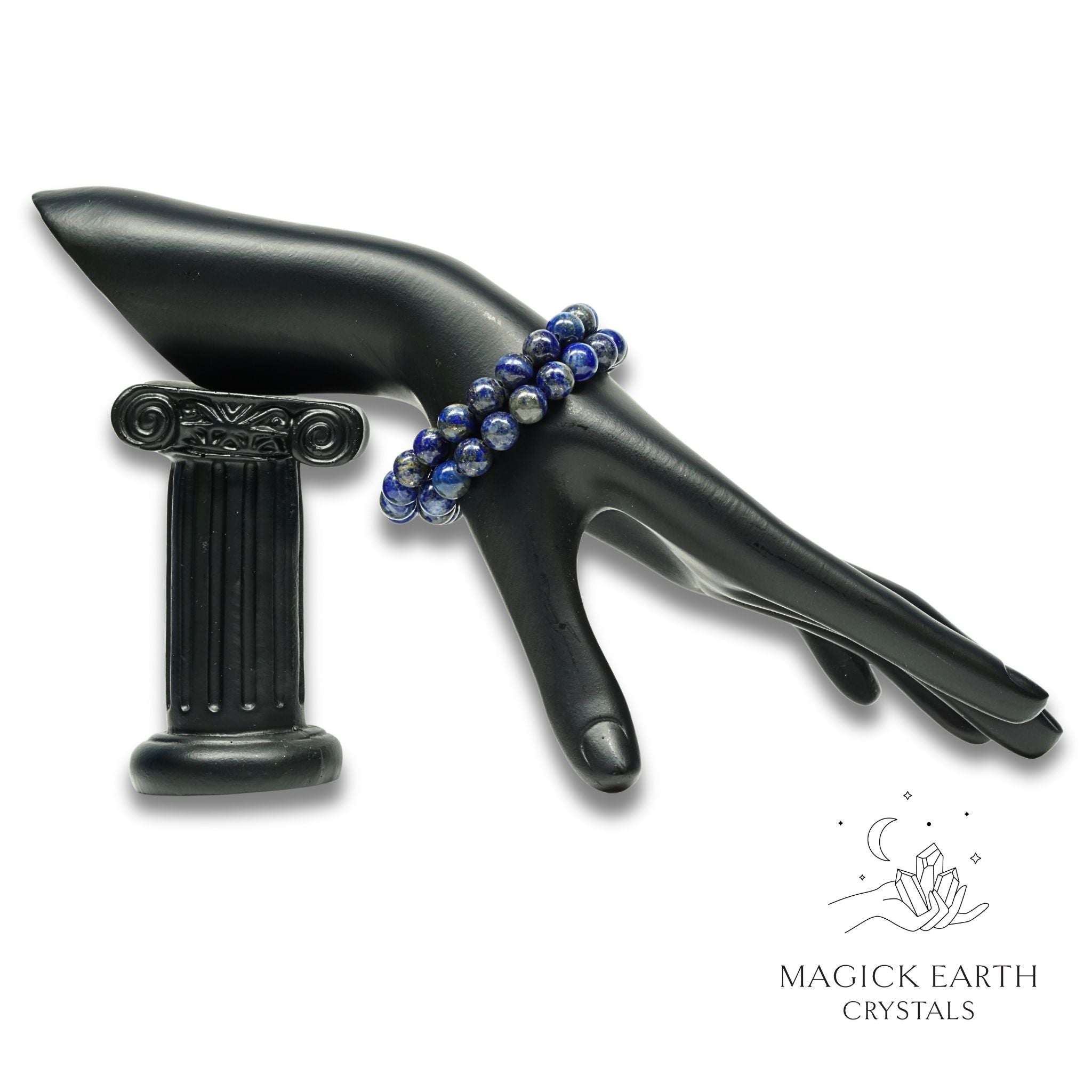 Natural Lapis Lazuli 8mm round bead crystal bracelets view a
